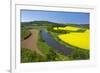 Europe, Germany, Eastern Westphalia, Rape Fields, Holiday Ship, Weser Course, Canoeist, Jetty-Chris Seba-Framed Photographic Print