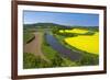 Europe, Germany, Eastern Westphalia, Rape Fields, Holiday Ship, Weser Course, Canoeist, Jetty-Chris Seba-Framed Photographic Print