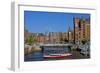 Europe, Germany, Hamburg, Old Warehouse District, Canal, Excursion Boat-Chris Seba-Framed Photographic Print