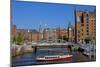 Europe, Germany, Hamburg, Old Warehouse District, Canal, Excursion Boat-Chris Seba-Mounted Photographic Print