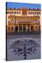 Europe, Germany, Hesse, Wiesbaden, Stone Mosaic Kaiseradlerwappen Infront of Townhall Stairs-Chris Seba-Stretched Canvas