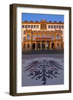 Europe, Germany, Hesse, Wiesbaden, Stone Mosaic Kaiseradlerwappen Infront of Townhall Stairs-Chris Seba-Framed Photographic Print