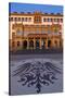 Europe, Germany, Hesse, Wiesbaden, Stone Mosaic Kaiseradlerwappen Infront of Townhall Stairs-Chris Seba-Stretched Canvas