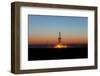 Europe, Germany, Lower Saxony, Deep Drilling Plant, Sunrise-Chris Seba-Framed Photographic Print