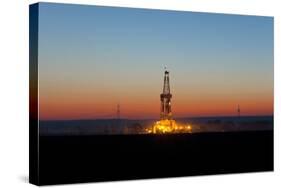 Europe, Germany, Lower Saxony, Deep Drilling Plant, Sunrise-Chris Seba-Stretched Canvas