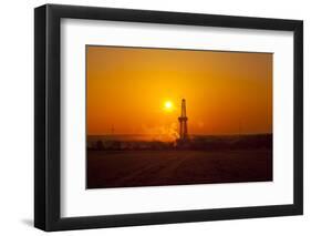 Europe, Germany, Lower Saxony, Deep Drilling Plant, Sunrise-Chris Seba-Framed Photographic Print