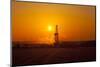 Europe, Germany, Lower Saxony, Deep Drilling Plant, Sunrise-Chris Seba-Mounted Photographic Print