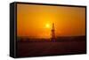 Europe, Germany, Lower Saxony, Deep Drilling Plant, Sunrise-Chris Seba-Framed Stretched Canvas