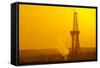 Europe, Germany, Lower Saxony, Deep Drilling Plant, Sunrise-Chris Seba-Framed Stretched Canvas