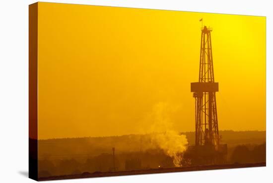 Europe, Germany, Lower Saxony, Deep Drilling Plant, Sunrise-Chris Seba-Stretched Canvas