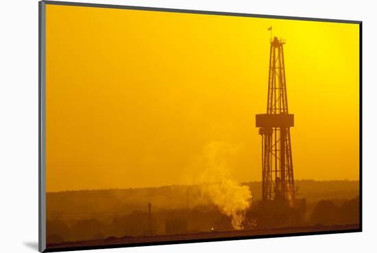 Europe, Germany, Lower Saxony, Deep Drilling Plant, Sunrise-Chris Seba-Mounted Photographic Print