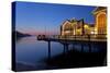 Europe, Germany, Mecklenburg-Western Pomerania, RŸgen, Bathing Place Sellin, Pier, Dusk-Chris Seba-Stretched Canvas