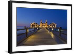 Europe, Germany, Mecklenburg-Western Pomerania, RŸgen, Bathing Place Sellin, Pier, Dusk-Chris Seba-Framed Photographic Print