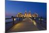 Europe, Germany, Mecklenburg-Western Pomerania, RŸgen, Bathing Place Sellin, Pier, Dusk-Chris Seba-Mounted Photographic Print