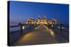 Europe, Germany, Mecklenburg-Western Pomerania, RŸgen, Bathing Place Sellin, Pier, Dusk-Chris Seba-Stretched Canvas