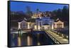 Europe, Germany, Mecklenburg-Western Pomerania, RŸgen, Bathing Place Sellin, Pier, Dusk-Chris Seba-Framed Stretched Canvas