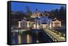 Europe, Germany, Mecklenburg-Western Pomerania, RŸgen, Bathing Place Sellin, Pier, Dusk-Chris Seba-Framed Stretched Canvas