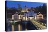 Europe, Germany, Mecklenburg-Western Pomerania, RŸgen, Bathing Place Sellin, Pier, Dusk-Chris Seba-Stretched Canvas