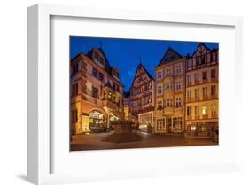 Europe, Germany, Rhineland-Palatinate, Bernkastel-Kues, Saint Michael's Fountain on Market Place-Chris Seba-Framed Photographic Print