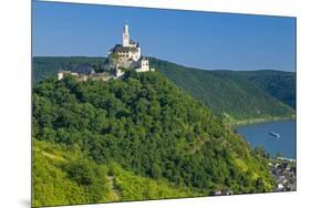 Europe, Germany, Rhineland-Palatinate, Middle Rhine Valley, Marksburg (Castle) over the Rhine-Chris Seba-Mounted Premium Photographic Print