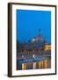 Europe, Germany, Saxony, Dresden, Bank of River Elbe, Church of Our Lady, Cruise Vessels-Chris Seba-Framed Photographic Print