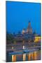 Europe, Germany, Saxony, Dresden, Bank of River Elbe, Church of Our Lady, Cruise Vessels-Chris Seba-Mounted Photographic Print