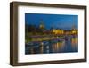 Europe, Germany, Saxony, Dresden, Elbufer (Bank of the River Elbe) by Night, Excursion Ships-Chris Seba-Framed Photographic Print