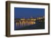 Europe, Germany, Saxony, Dresden, Elbufer (Bank of the River Elbe) by Night-Chris Seba-Framed Photographic Print