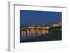 Europe, Germany, Saxony, Dresden, Elbufer (Bank of the River Elbe) by Night-Chris Seba-Framed Photographic Print