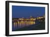 Europe, Germany, Saxony, Dresden, Elbufer (Bank of the River Elbe) by Night-Chris Seba-Framed Photographic Print