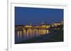 Europe, Germany, Saxony, Dresden, Elbufer (Bank of the River Elbe) by Night-Chris Seba-Framed Photographic Print