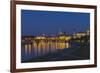 Europe, Germany, Saxony, Dresden, Elbufer (Bank of the River Elbe) by Night-Chris Seba-Framed Photographic Print