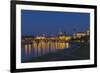 Europe, Germany, Saxony, Dresden, Elbufer (Bank of the River Elbe) by Night-Chris Seba-Framed Photographic Print