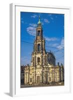 Europe, Germany, Saxony, Dresden, Elbufer (Bank of the River Elbe), Cathedral-Chris Seba-Framed Photographic Print