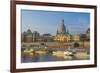 Europe, Germany, Saxony, Dresden, Elbufer (Bank of the River Elbe) with Paddlesteamer-Chris Seba-Framed Photographic Print