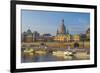 Europe, Germany, Saxony, Dresden, Elbufer (Bank of the River Elbe) with Paddlesteamer-Chris Seba-Framed Photographic Print