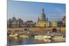 Europe, Germany, Saxony, Dresden, Elbufer (Bank of the River Elbe) with Paddlesteamer-Chris Seba-Mounted Photographic Print