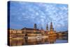 Europe, Germany, Saxony, Dresden, Elbufer (Bank of the River Elbe) with Paddlesteamer-Chris Seba-Stretched Canvas