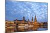 Europe, Germany, Saxony, Dresden, Elbufer (Bank of the River Elbe) with Paddlesteamer-Chris Seba-Mounted Photographic Print