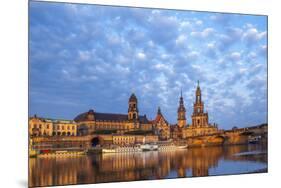 Europe, Germany, Saxony, Dresden, Elbufer (Bank of the River Elbe) with Paddlesteamer-Chris Seba-Mounted Premium Photographic Print