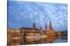 Europe, Germany, Saxony, Dresden, Elbufer (Bank of the River Elbe) with Paddlesteamer-Chris Seba-Stretched Canvas