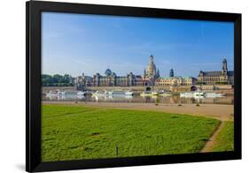 Europe, Germany, Saxony, Dresden, Elbufer (Bank of the River Elbe) with Paddlesteamer-Chris Seba-Framed Photographic Print
