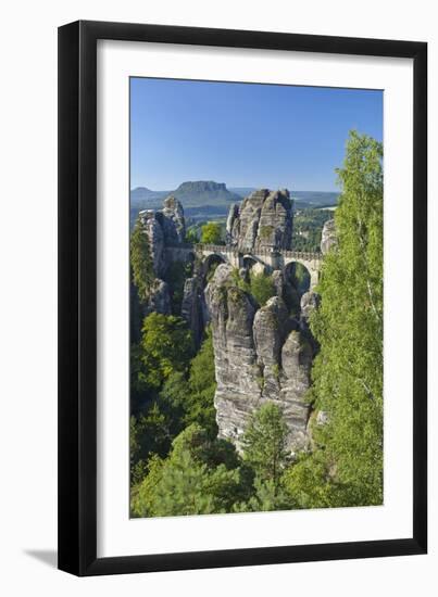 Europe, Germany, Saxony, Elbsandsteingebirge, Bastion-Chris Seba-Framed Photographic Print