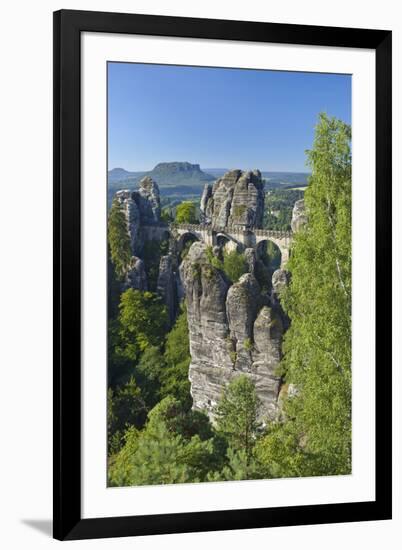 Europe, Germany, Saxony, Elbsandsteingebirge, Bastion-Chris Seba-Framed Premium Photographic Print