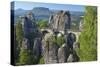 Europe, Germany, Saxony, Elbsandsteingebirge, Bastion-Chris Seba-Stretched Canvas