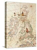 Europe: Great Britain and Ireland, from Atlas of the World in Thirty-Three Maps, 1553-Battista Agnese-Stretched Canvas