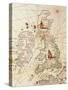 Europe: Great Britain and Ireland, from Atlas of the World in Thirty-Three Maps, 1553-Battista Agnese-Stretched Canvas