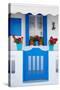 Europe, Greece, Cyclades Island,Aegean Sea, Mykonos, Myconos, Blue Gate at Private Home-Christian Heeb-Stretched Canvas