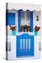 Europe, Greece, Cyclades Island,Aegean Sea, Mykonos, Myconos, Blue Gate at Private Home-Christian Heeb-Stretched Canvas