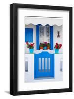 Europe, Greece, Cyclades Island,Aegean Sea, Mykonos, Myconos, Blue Gate at Private Home-Christian Heeb-Framed Photographic Print